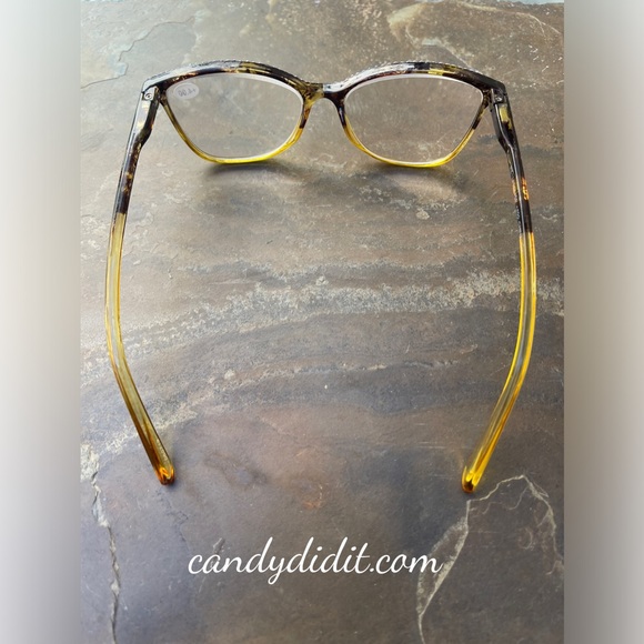 NWT Candy Did It! Handmade Amber & Black Crystal Bling Reader Glasses 4.00 STG - Picture 6 of 8